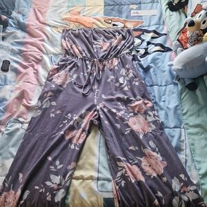 Amazon Floral Jumpsuit in Purple and Pink